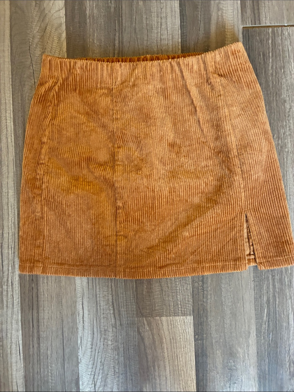 Y2K Copper Colored Forever 21 Corduroy Mini Skirt With Elastic Waist- Size Small